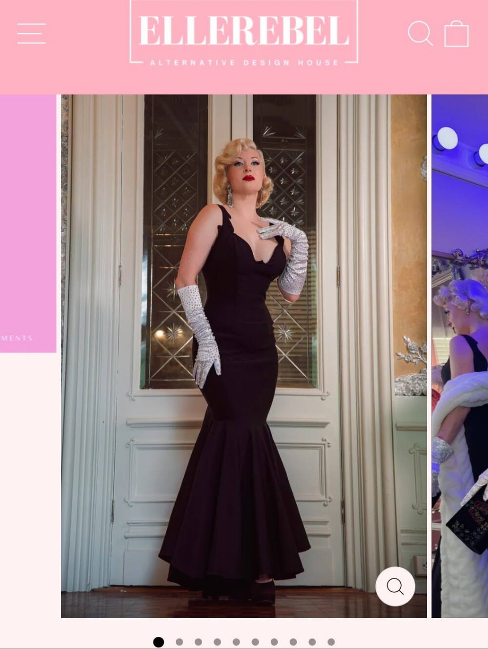 White Christmas Repro Black Scallop-Trim Maxi Dress - Picture 5 of 5